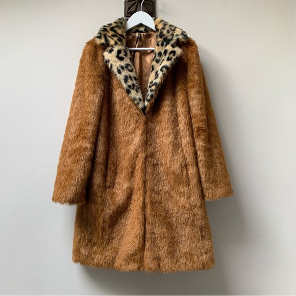Topshop Jackets & Blazers - Topshop boutique faux fur overcoat size uk 12